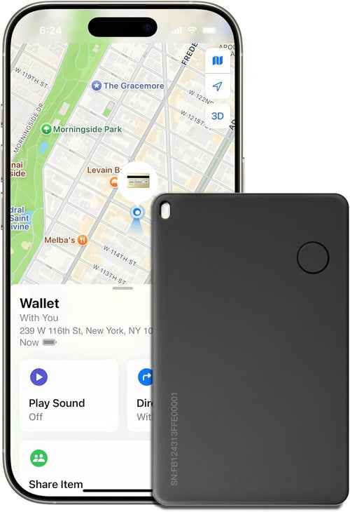 Wallet Tracker Card, Rechargable, Works with Apple Find My, Iphone (Ios Only), Bluetooth Item Locator for Luggage, Bags, Passport, IP68 Waterproof (1 Pack)